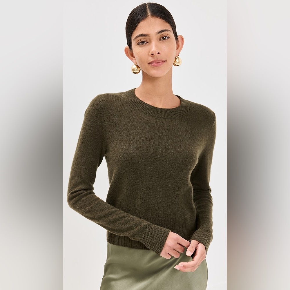 Reformation cashmere Dana Olive Women's Crew Neck Sweater